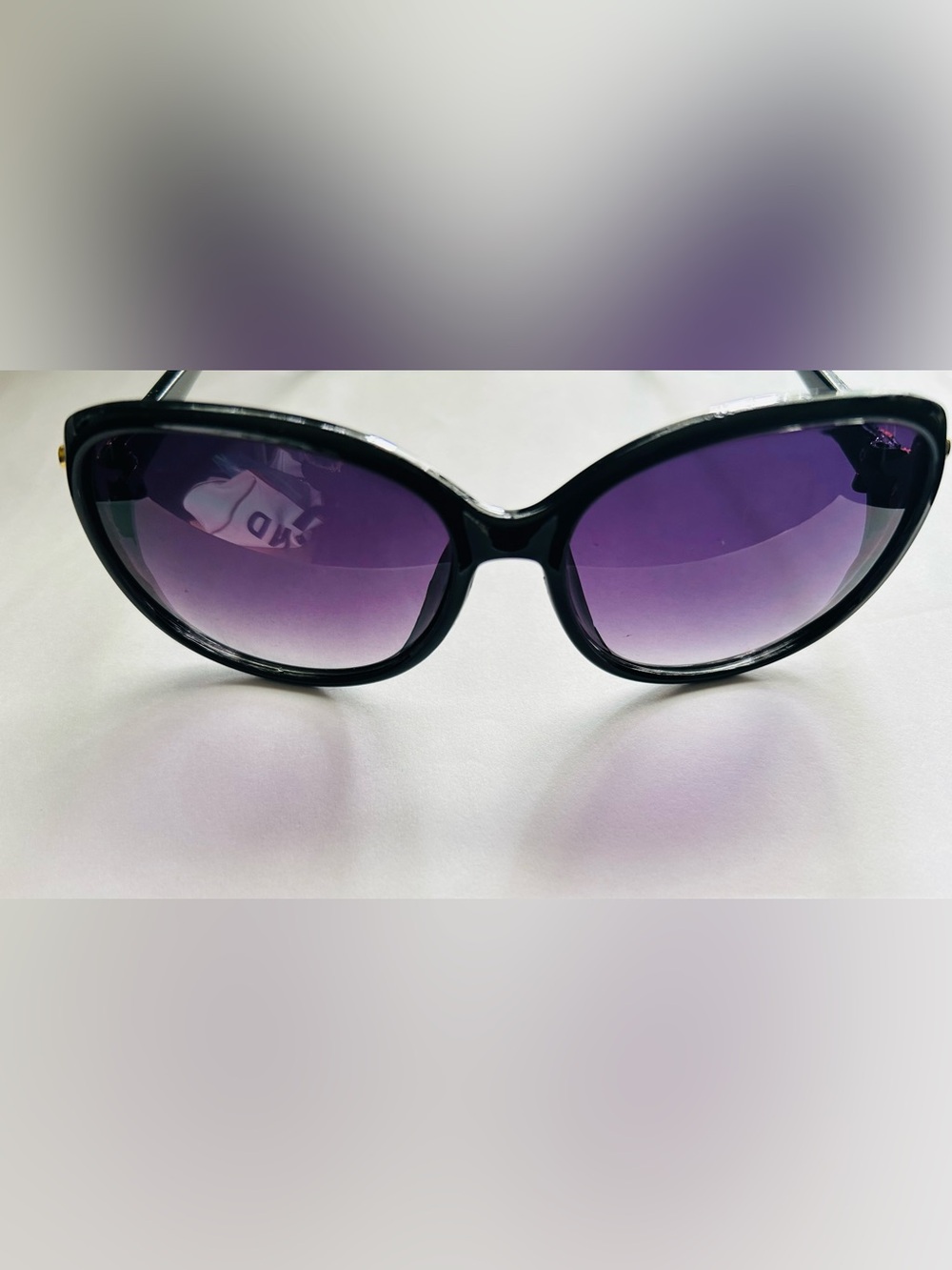 Black Frame Sunglasses with Purple Gradient Lenses
